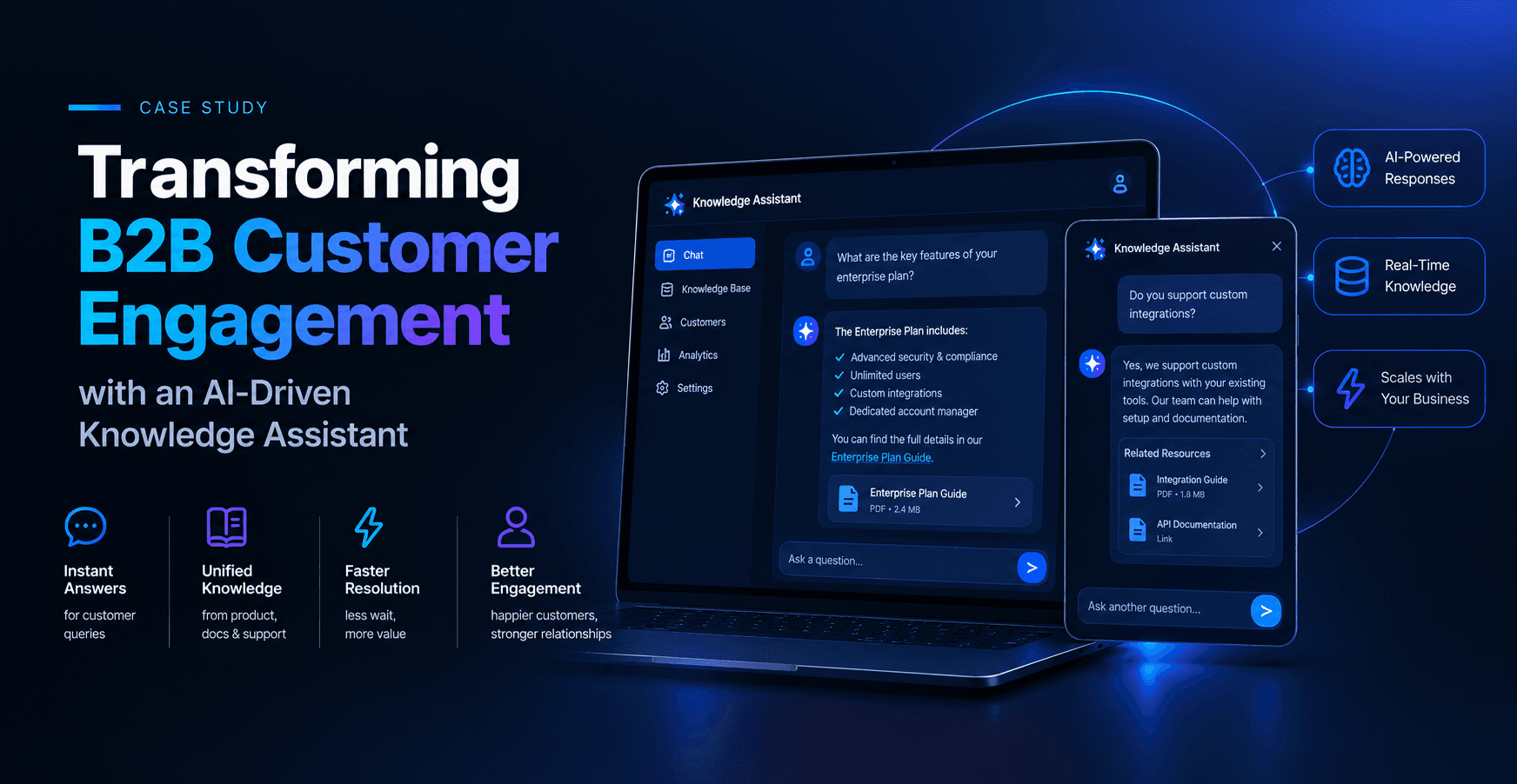 AI-Powered B2B Knowledge Assistant Interface Case Study Banner